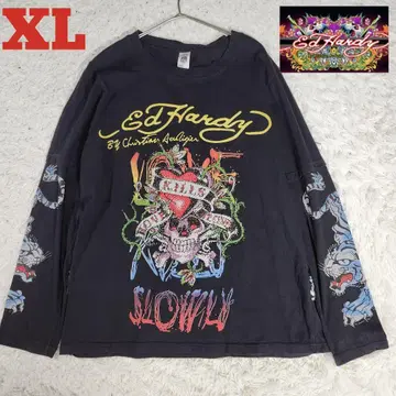 Ed Hardy 스컬 큐빅 롱T Y2K XL 빈티지