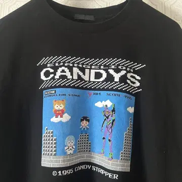 에반게리온 CandyStripper 콜라보 T셔츠 구제 의류 2