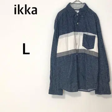 이카 패널 절개 셔츠 [ L ] 블라우스 멋쟁이 셔츠 면 100