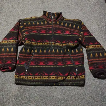 mont-bell 기하학 패턴 하프 지퍼 플리스