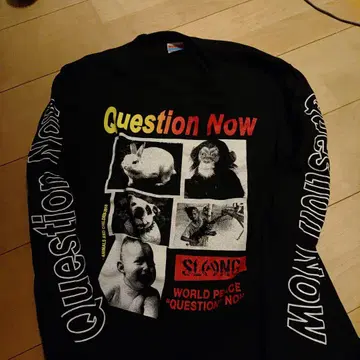 SLANG [ Question Now ] 블랙 T셔츠 M 사이즈