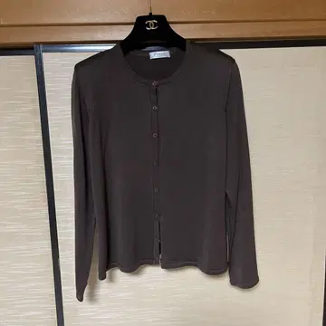 F Shuying 브라운 긴팔 가디건