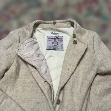 해리스 트위드 Harris Tweed 베이지 롱 코트 사이즈 38