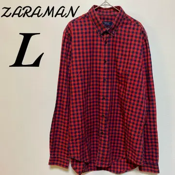 자라맨 ZARAMAN 남성용 체크 긴팔 BD 셔츠 L