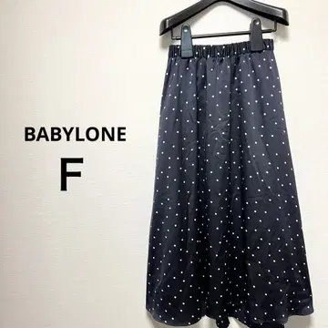 BABYLONE 바빌론 F 롱 도트 플레어 스커트