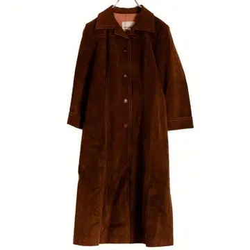 사레인 SAREINE 스웨이드 롱 코트 빈티지 브라운 11호 동래