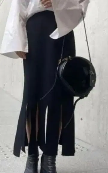 LE CIEL BLEU 롱 스커트 슬릿 니트 블랙 36