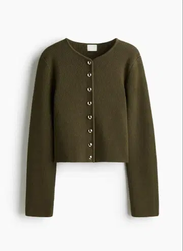[ 미사용 새상품 ] H&M 리브 니트 코튼 가디건