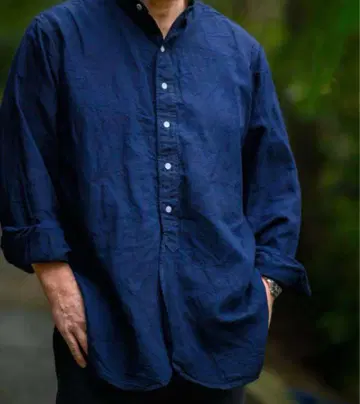 미사용 새상품 미시착 Boncoura indigo 린넨 셔츠 42