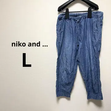 니코앤드 L 데님 캐주얼 팬츠 라이트 블루 허리밴딩