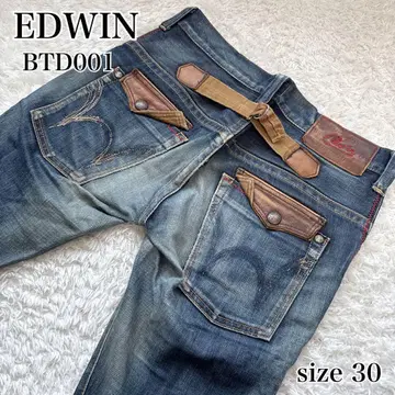 EDWIN BTD001 부츠컷 플레어 신치 벨트 블루 립