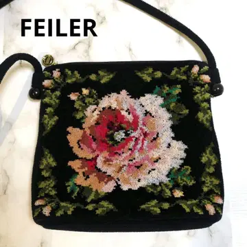 FEILER 페이러 꽃 자수 숄더백