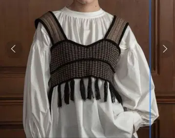 새상품 i_am mix pattern fringe knit bustier