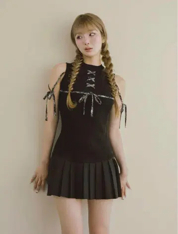 다리치 darich 도킹 레이스 미니 원피스 블랙