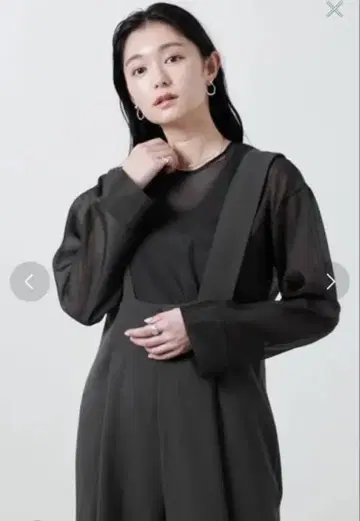 MARW UNITED ARROWS 시어 오간자 블라우스 블랙