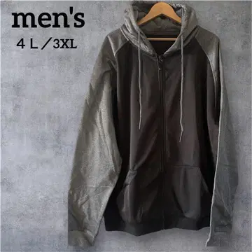 4L/3XL 남성용 풀 집업 후드 부착 후드티 블랙/그레이