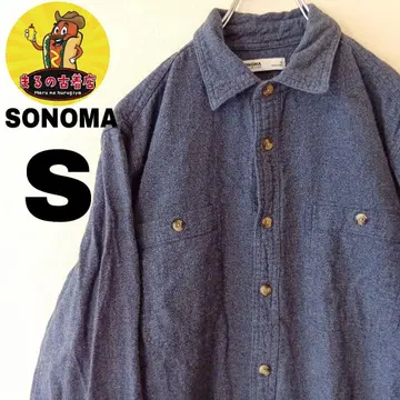 USA 구제 의류 SONOMA 플란넬 셔츠 S 블루
