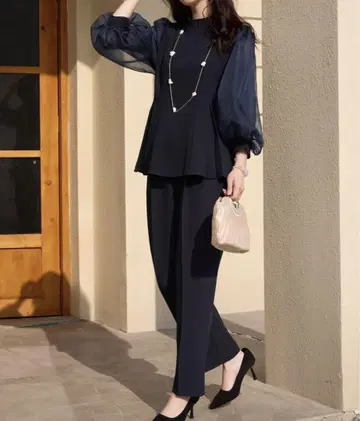 DRESS PLUS 셋업 팬츠 드레스 네이비