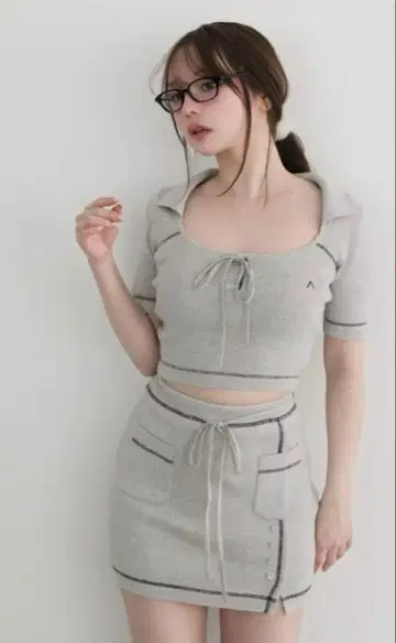Andmary Kitty knit set up