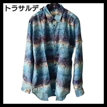 트루사르디 남성용 긴팔 올 패턴 빈티지 셔츠 /5