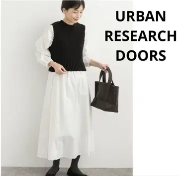 URBAN RESEARCH DOORS 니트 베스트 레이어드 원피스