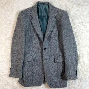 [80s] USA제 해리스 트위드 싱글 2B 자켓 헤링본 S 상당