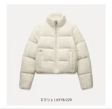 ZARA 도트 무늬 퀼팅 아노락 다운 자켓