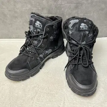 미사용 워크 부츠 하이컷 카모플라주 카모플라쥬 속기모 방한 신발