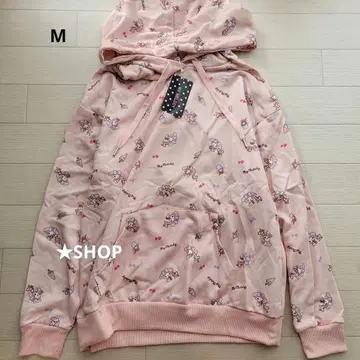 산리오 마이멜로디 올 패턴 후드티 맨투맨 M