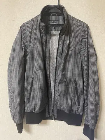 카파 골프 그레이 계열 체크 무늬 집업 자켓