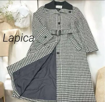 라핀 Lapica 라피카 울 100% 하운드투스 롱 코트 벨트 포함