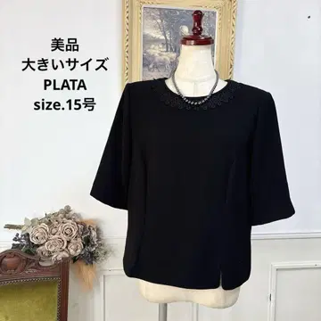 새상품급 빅 사이즈 PLATA 블랙 포멀 블라우스 15호