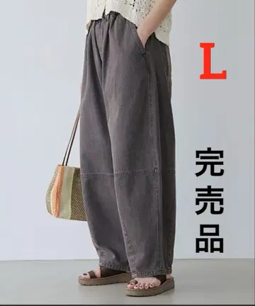 배럴 데님 팬츠 브라운 L 사이즈