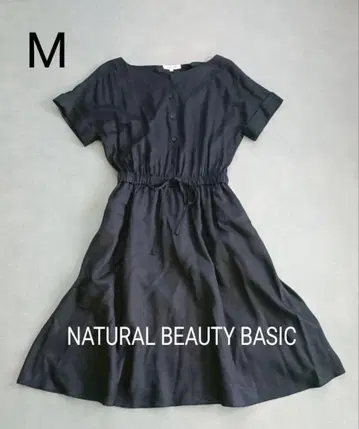 NATURAL BEAUTY BASIC 네이비 M 반팔 셔츠 드레스 원피스