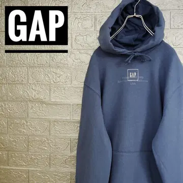 갭 GAP 박스 로고 구제 의류 후드 맨투맨 네이비 M 안감 파일