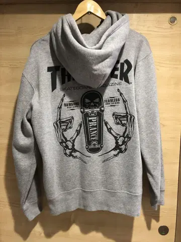 THRASHER 후드티 그레이