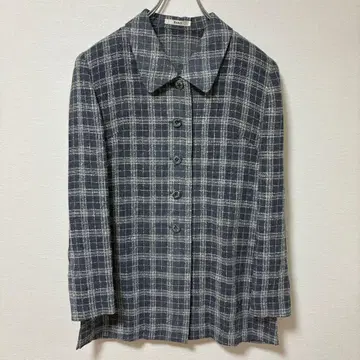 DAKS 닥스 체크 무늬 셔츠 자켓 안감 없음 네이비 9AR