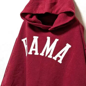 BAMA 로고 후드 맨투맨 크림슨 컬러 와인 레드 빨간색 구제 의류