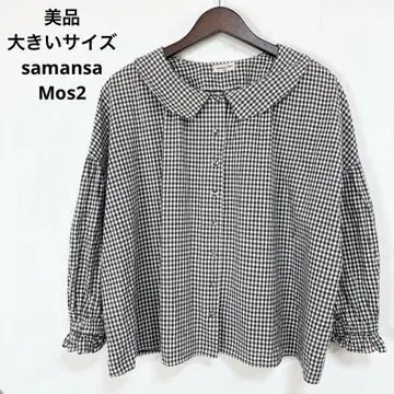 새상품급 빅 사이즈 samansa Mos2 깅엄 체크