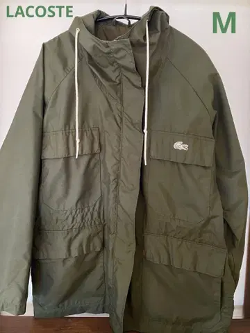 LACOSTE 나일론 자켓 M 카키 가슴 로고