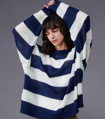 Oncily border mesh knit 온셰리 보더 니트