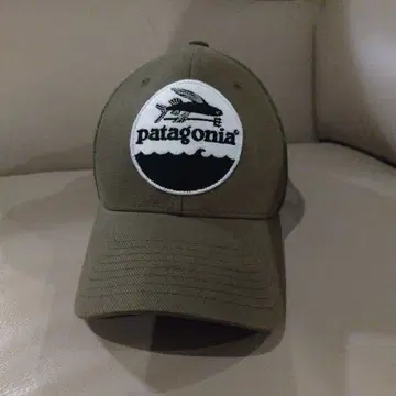 레어 디자인 patagonia 로고 자수 캡 올리브 미사용 새상품