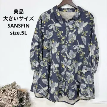 새상품급 빅 사이즈 SANSFIN 플라워 튜닉 19호