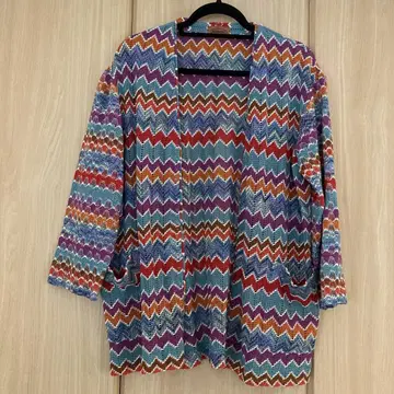 MISSONI 멀티 컬러 가디건 오렌지 택 사이즈 46