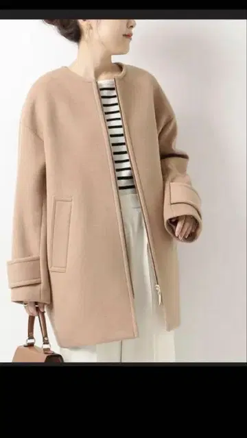 스픽 앤 스팬 노카라 울 코트