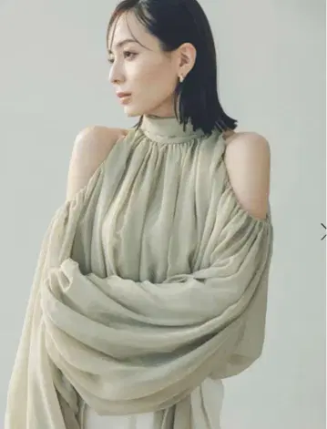 anuans 쉬폰 볼륨 슬리브 상의