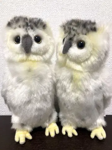 2개 세트 HANSA 봉제 인형 올빼미 한사 화이트