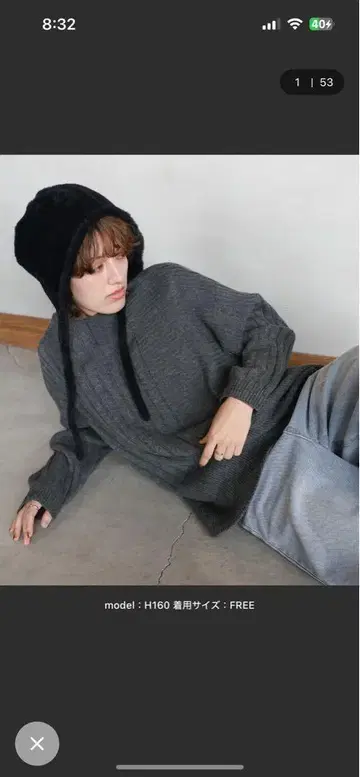 셀렉 모카 랜덤 리브 니트 풀오버 차콜 그레이