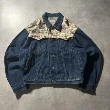 FITTZ 빈티지 데님 웨스턴 절개 자켓 블루종