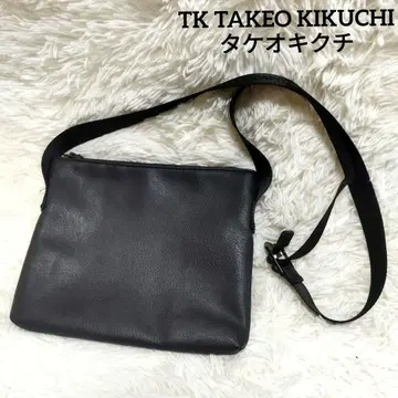 [ 컨디션 최상 ] TK TAKEO KIKUCHI 숄더백 가죽 블랙